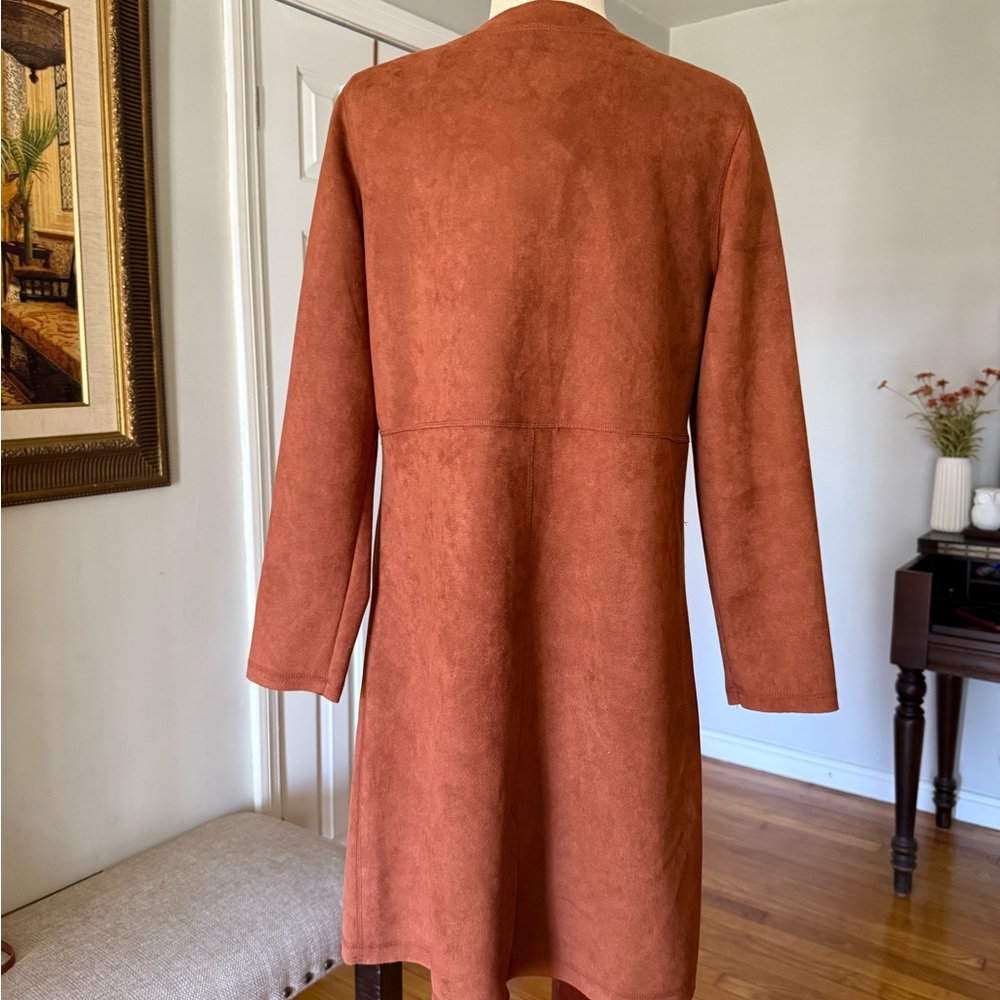 Solitaire by Ravi Khosla  Terracotta Women's Longline Cardigan Duster. - Picture 7 of 10